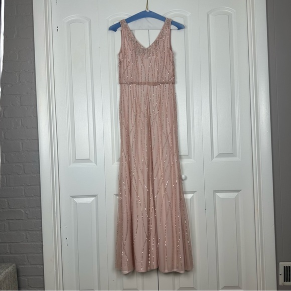 BHLDN ADRIANNA PAPELL BROOKLYN DRESS BLUSH SIZE 2 - Picture 4 of 16